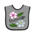 thumbnail image 1 of Inktastic Mississippi Magnolia Flowers and Leaves Boys or Girls Baby Bib, 1 of 4