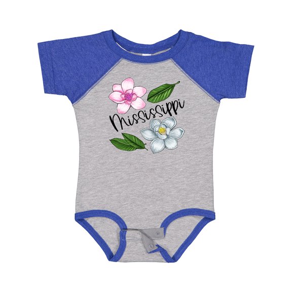 Inktastic Mississippi Magnolia Flowers and Leaves Boys or Girls Baby Bodysuit