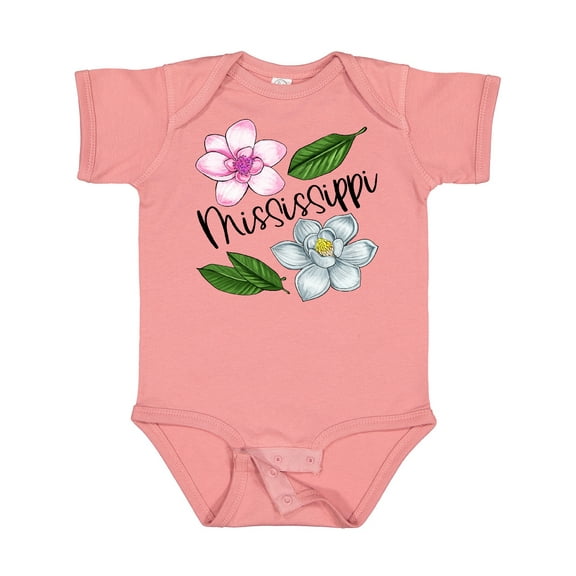 Inktastic Mississippi Magnolia Flowers and Leaves Boys or Girls Baby Bodysuit