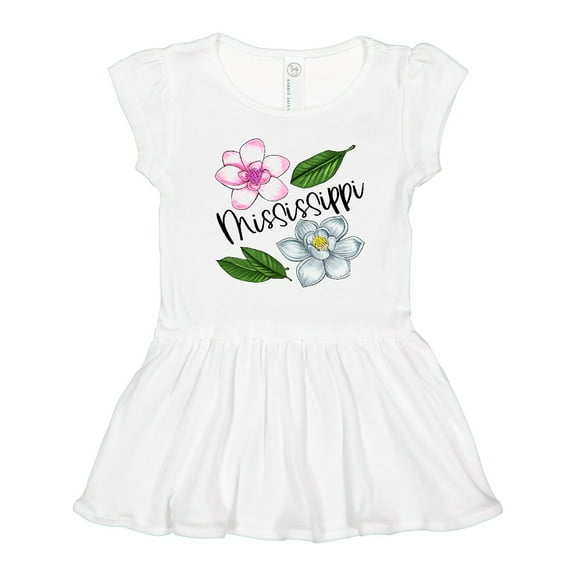 Inktastic Mississippi Magnolia Flowers and Leaves Girls Toddler Dress