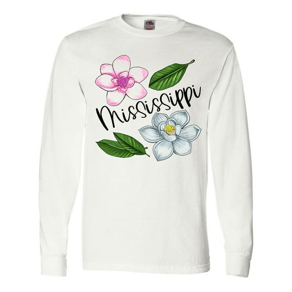 Inktastic Mississippi Magnolia Flowers and Leaves Long Sleeve T-Shirt