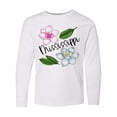 thumbnail image 1 of Inktastic Mississippi Magnolia Flowers and Leaves Long Sleeve Youth T-Shirt, 1 of 5