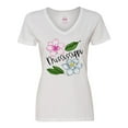 thumbnail image 1 of Inktastic Mississippi Magnolia Flowers and Leaves Women's V-Neck T-Shirt, 1 of 5