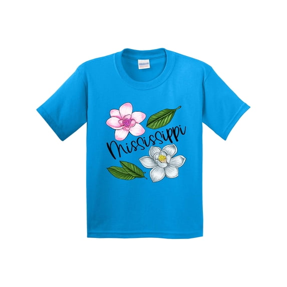 Inktastic Mississippi Magnolia Flowers and Leaves Youth T-Shirt