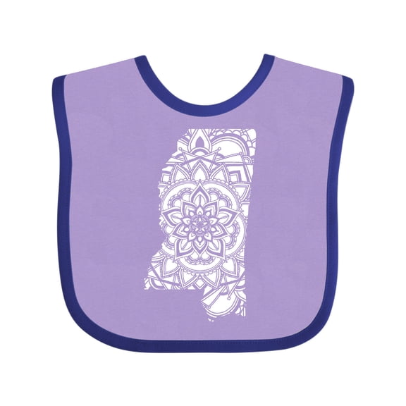 Inktastic Mississippi Silhouette Mandala Boys or Girls Baby Bib