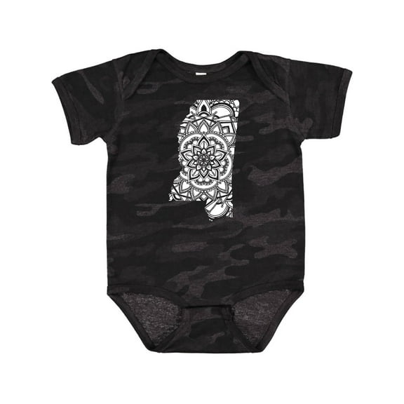 Inktastic Mississippi Silhouette Mandala Boys or Girls Baby Bodysuit