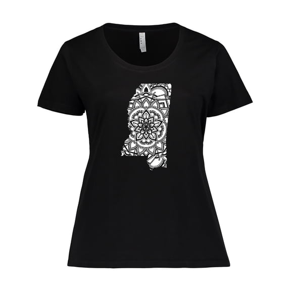 Inktastic Mississippi Silhouette Mandala Women's Plus Size T-Shirt