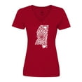 thumbnail image 1 of Inktastic Mississippi Silhouette Mandala Women's V-Neck T-Shirt, 1 of 5