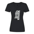 thumbnail image 1 of Inktastic Mississippi Silhouette Mandala Women's V-Neck T-Shirt, 1 of 5