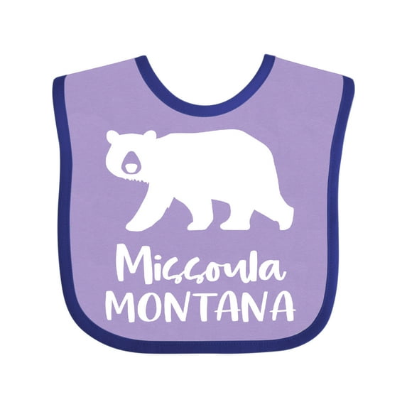 Inktastic Missoula, Montana White Bear Silhouette Boys or Girls Baby Bib