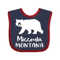 thumbnail image 1 of Inktastic Missoula, Montana White Bear Silhouette Boys or Girls Baby Bib, 1 of 4