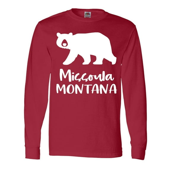 Inktastic Missoula, Montana White Bear Silhouette Long Sleeve T-Shirt