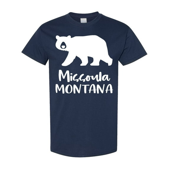 Inktastic Missoula, Montana White Bear Silhouette T-Shirt