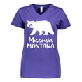 thumbnail image 1 of Inktastic Missoula, Montana White Bear Silhouette Women's V-Neck T-Shirt, 1 of 5