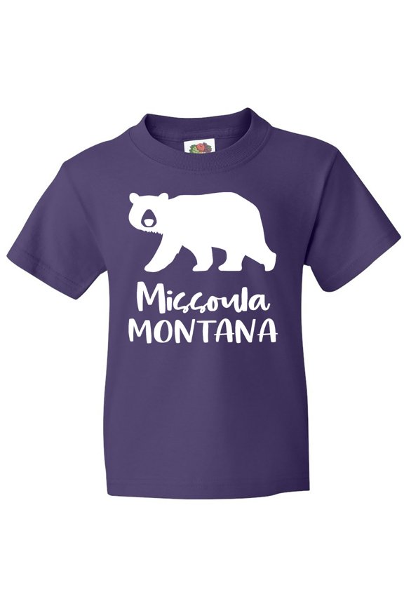 Missoula, Montana White Bear Silhouette Youth T-Shirt