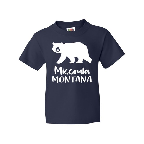 Inktastic Missoula, Montana White Bear Silhouette Youth T-Shirt