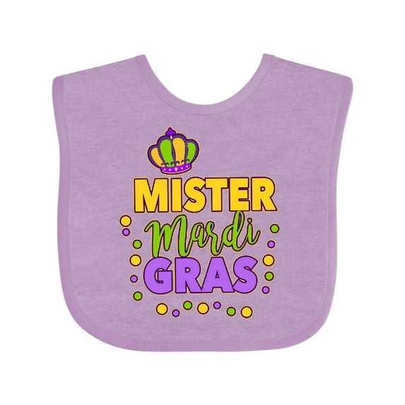 Inktastic Mister Mardi Gras with Crown and Dots Boys Baby Bib
