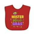 thumbnail image 1 of Inktastic Mister Mardi Gras with Crown and Dots Boys Baby Bib, 1 of 4
