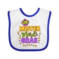 thumbnail image 1 of Inktastic Mister Mardi Gras with Crown and Dots Boys Baby Bib, 1 of 4