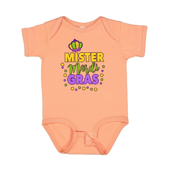 Inktastic Mister Mardi Gras with Crown and Dots Boys Baby Bodysuit