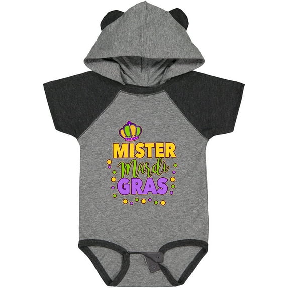 Inktastic Mister Mardi Gras with Crown and Dots Boys Baby Bodysuit