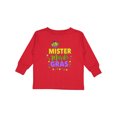 thumbnail image 1 of Inktastic Mister Mardi Gras with Crown and Dots Boys Long Sleeve Toddler T-Shirt, 1 of 5
