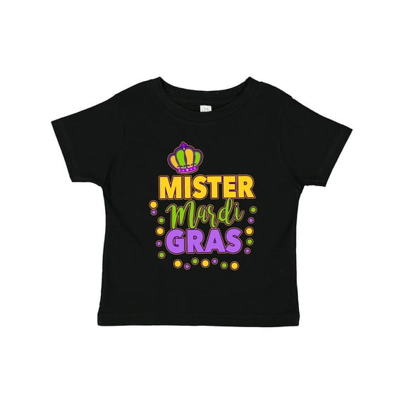 Inktastic Mister Mardi Gras with Crown and Dots Boys Toddler T-Shirt