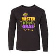 thumbnail image 1 of Inktastic Mister Mardi Gras with Crown and Dots Long Sleeve Youth T-Shirt, 1 of 5