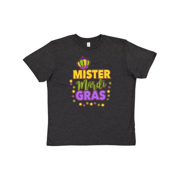 Inktastic Mister Mardi Gras with Crown and Dots Youth T-Shirt