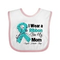 thumbnail image 1 of Inktastic Mom Ovarian Cancer Ribbon Boys or Girls Baby Bib, 1 of 4