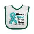 thumbnail image 1 of Inktastic Mom Ovarian Cancer Ribbon Boys or Girls Baby Bib, 1 of 4