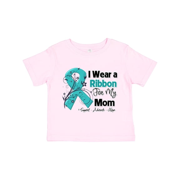 Inktastic Mom Ovarian Cancer Ribbon Boys or Girls Toddler T-Shirt