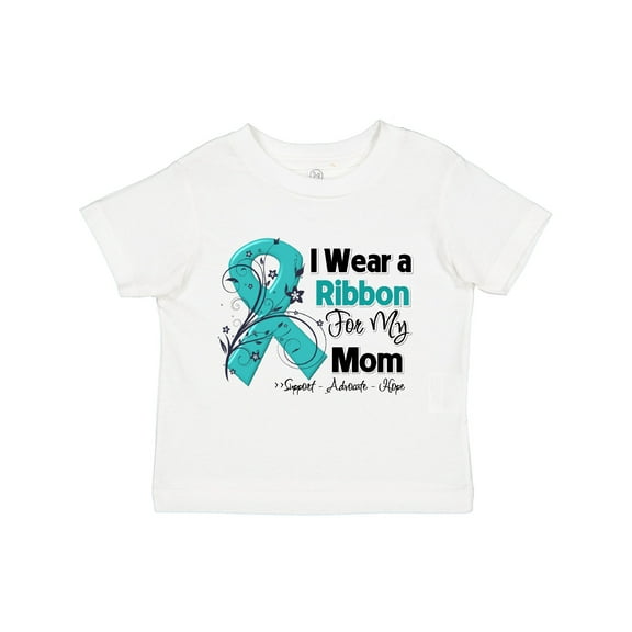 Inktastic Mom Ovarian Cancer Ribbon Boys or Girls Toddler T-Shirt