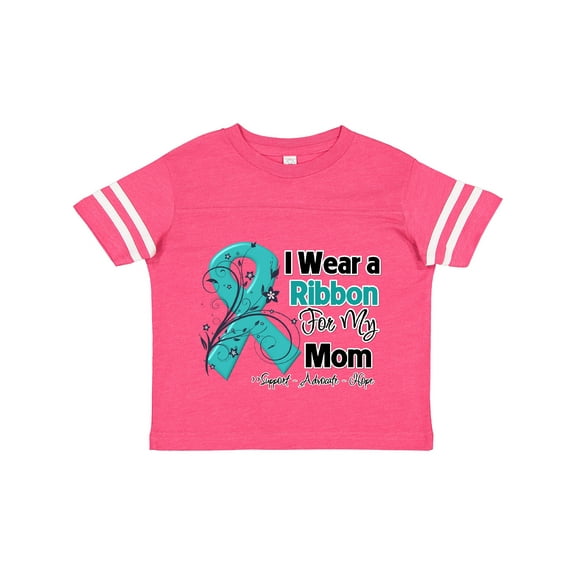 Inktastic Mom Ovarian Cancer Ribbon Boys or Girls Toddler T-Shirt