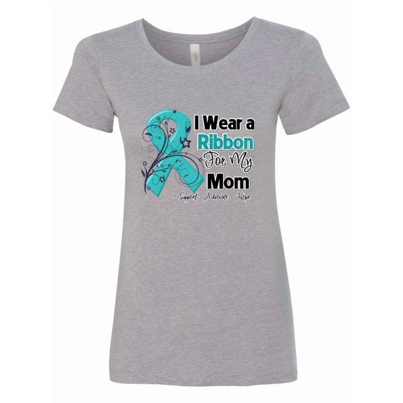 Inktastic Mom Ovarian Cancer Ribbon Women's T-Shirt