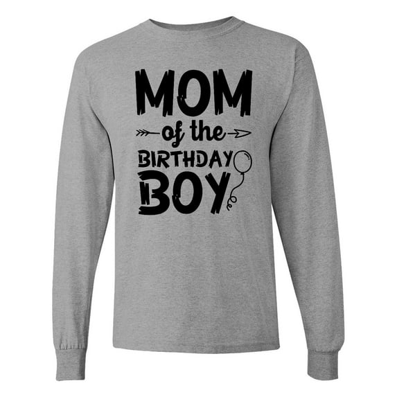 Inktastic Mom of the Birthday Boy with Balloon Long Sleeve T-Shirt