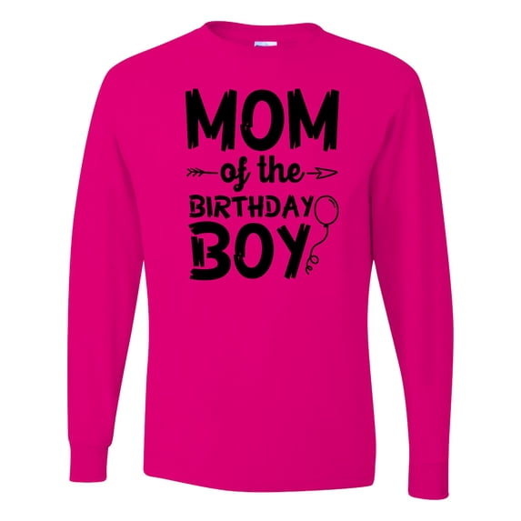 Inktastic Mom of the Birthday Boy with Balloon Long Sleeve T-Shirt