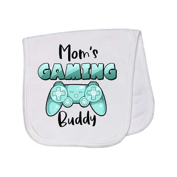 Inktastic Mom's Gaming Buddy Aqua Controller Baby Burp Cloth