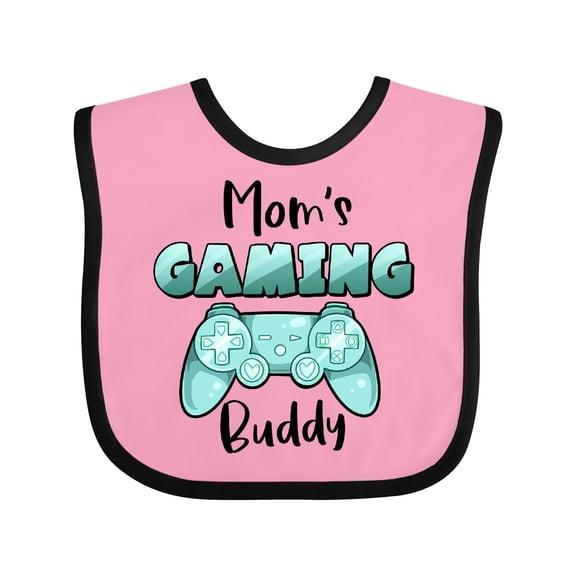 Inktastic Mom's Gaming Buddy Aqua Controller Boys or Girls Baby Bib