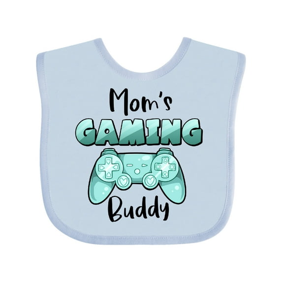 Inktastic Mom's Gaming Buddy Aqua Controller Boys or Girls Baby Bib