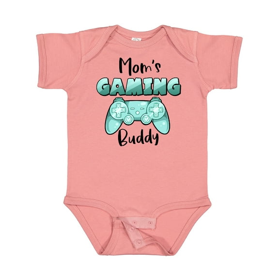 Inktastic Mom's Gaming Buddy Aqua Controller Boys or Girls Baby Bodysuit