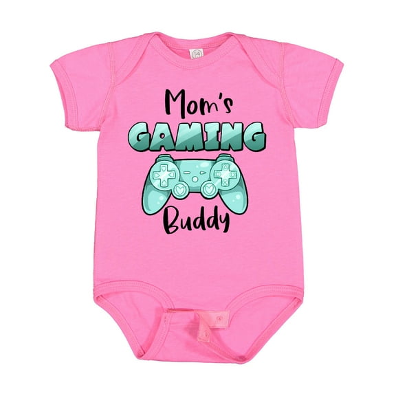 Inktastic Mom's Gaming Buddy Aqua Controller Boys or Girls Baby Bodysuit