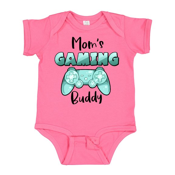 Inktastic Mom's Gaming Buddy Aqua Controller Boys or Girls Baby Bodysuit