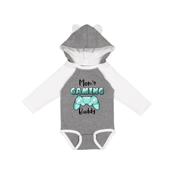 Inktastic Mom's Gaming Buddy Aqua Controller Boys or Girls Long Sleeve Baby Bodysuit
