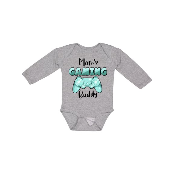 Inktastic Mom's Gaming Buddy Aqua Controller Boys or Girls Long Sleeve Baby Bodysuit