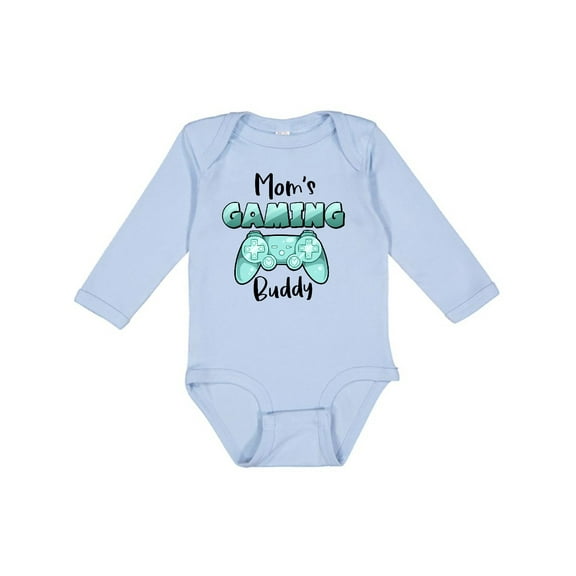 Inktastic Mom's Gaming Buddy Aqua Controller Boys or Girls Long Sleeve Baby Bodysuit