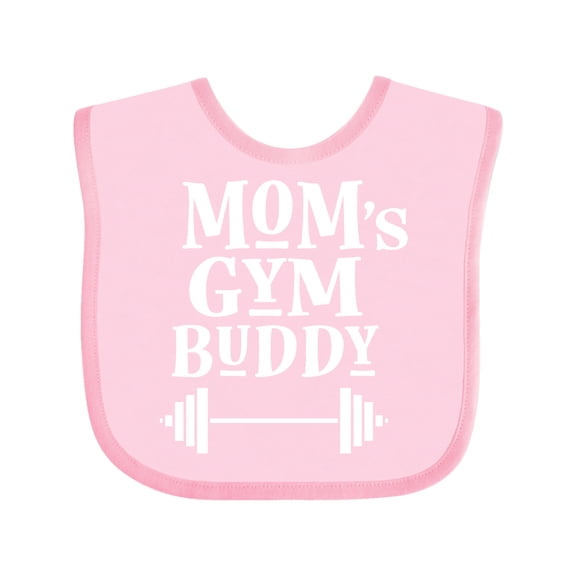 Inktastic Mom's Gym Buddy Fitness Workout Boys or Girls Baby Bib