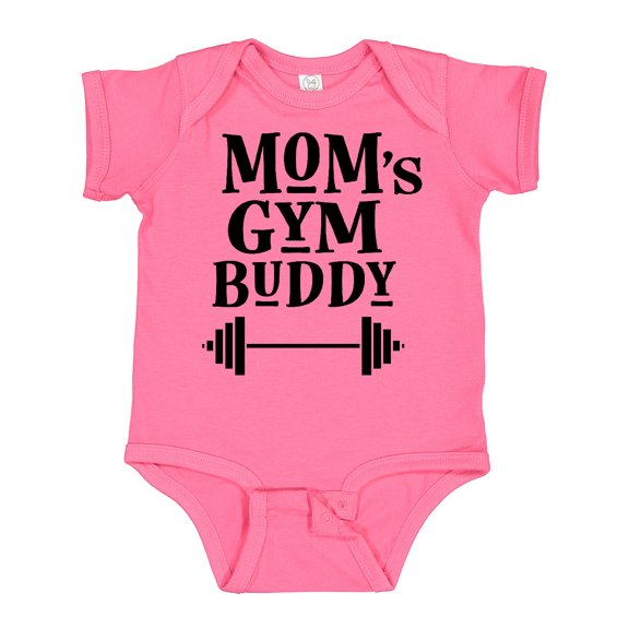 Inktastic Mom's Gym Buddy Fitness Workout Boys or Girls Baby Bodysuit