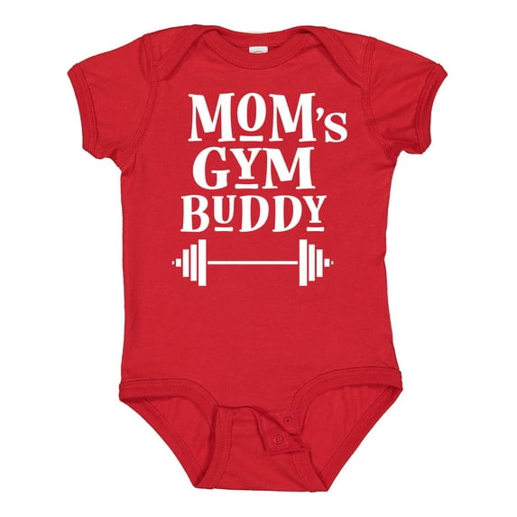 Inktastic Mom's Gym Buddy Fitness Workout Boys or Girls Baby Bodysuit