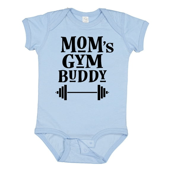 Inktastic Mom's Gym Buddy Fitness Workout Boys or Girls Baby Bodysuit